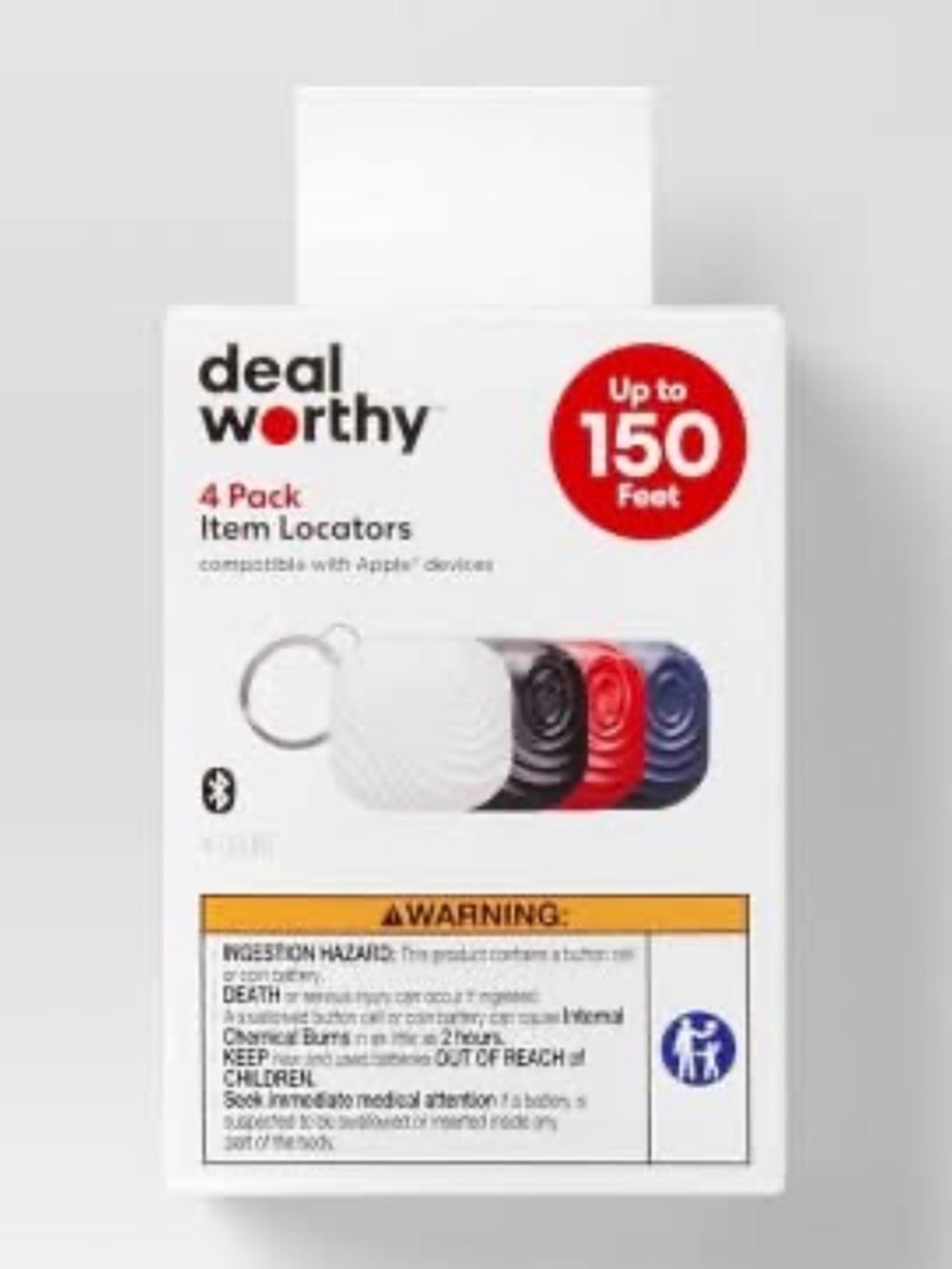 Dealworthy 4 Pack Item Locators Apple Find My Compatible Bluetooth Trackers‎ NIB
